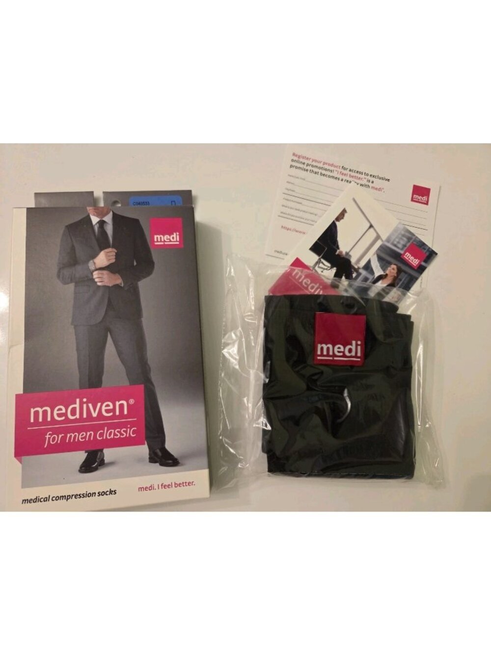 Mediven Men Classic 15-20 Size III Calf Compression Socks BLACK-C040533 New